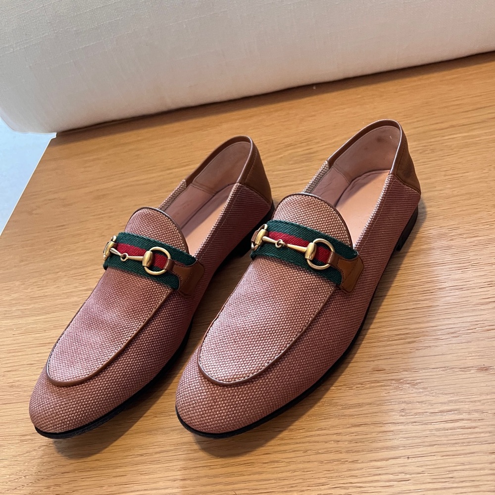 Gucci Brixton Horsebit Canvas Loafer Women’s